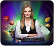 Tampilan permainan meja live casino dengan dealer langsung di rantai88